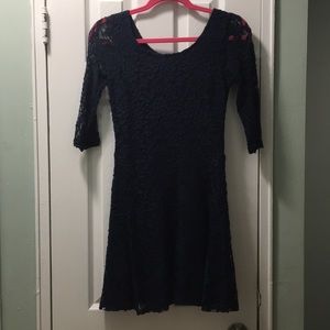 Hollister • Navy Blue all lace dress - with liner